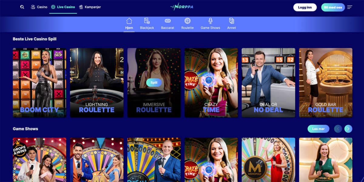 norppa kasino live casino side