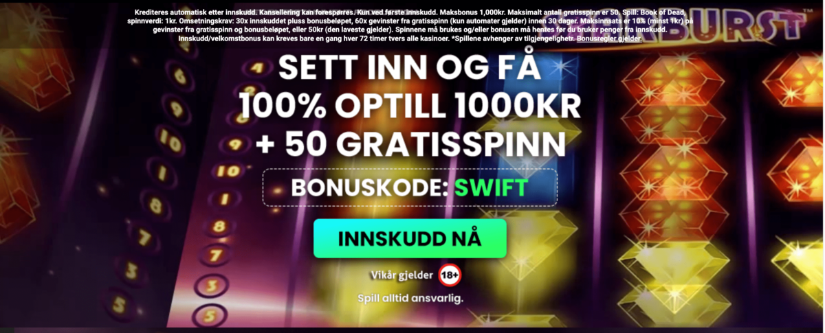 velkomstbonus swift casino