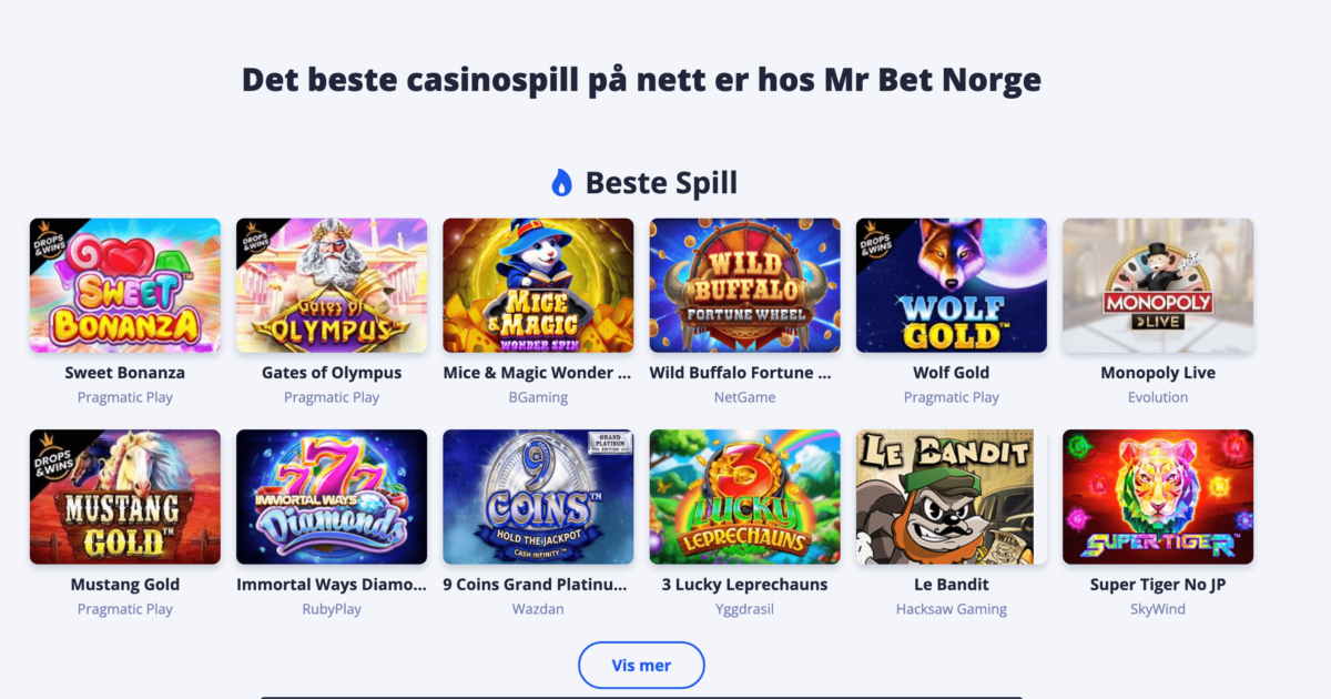Casinospill hos mr bet norge